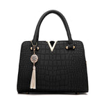 Zarahut Black Leather Bag for Women Shoulder Handbag with Double Straps