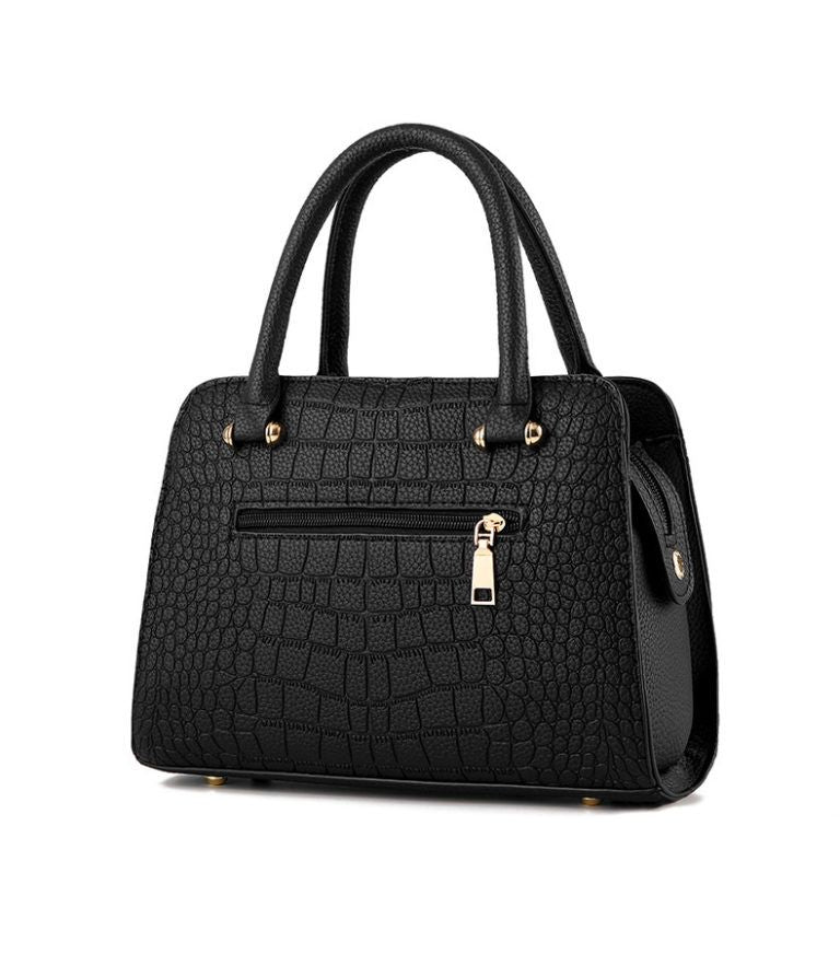 Zarahut Black Leather Bag for Women Shoulder Handbag with Double Straps