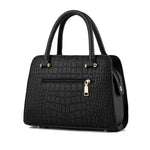Zarahut Black Leather Bag for Women Shoulder Handbag with Double Straps
