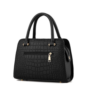 Zarahut Black Leather Bag for Women Shoulder Handbag with Double Straps