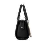 Zarahut Black Leather Bag for Women Shoulder Handbag with Double Straps