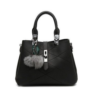 Zarahut Black Leather Shoulder Bag for Women Alligator Pattern Bucket Handbag