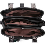 Zarahut Black Leather Shoulder Bag for Women Alligator Pattern Bucket Handbag