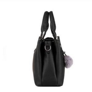Zarahut Black Leather Shoulder Bag for Women Alligator Pattern Bucket Handbag