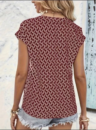 Back view of women's batwing sleeve 3D printed T-shirt