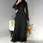 Black ruffled dress Zarahut slim fit