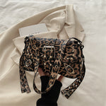 Leopard Print Motorcycle Shoulder Bag