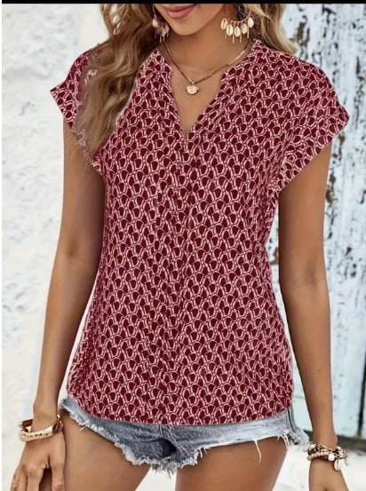 Gray, pink, and red color options of 3D printed batwing sleeve T-shirt