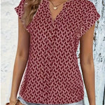 Gray, pink, and red color options of 3D printed batwing sleeve T-shirt