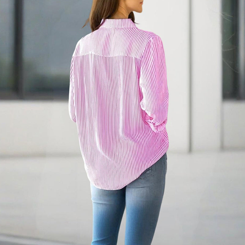 Women's Elegant Striped Long Sleeve Shirt