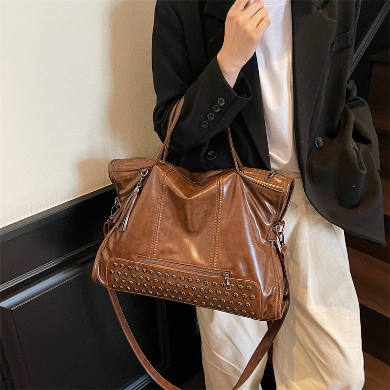 Women's New Fashion Brown leather handbag
