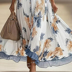 Zarahut floral maxi dress styled for wedding or evening party